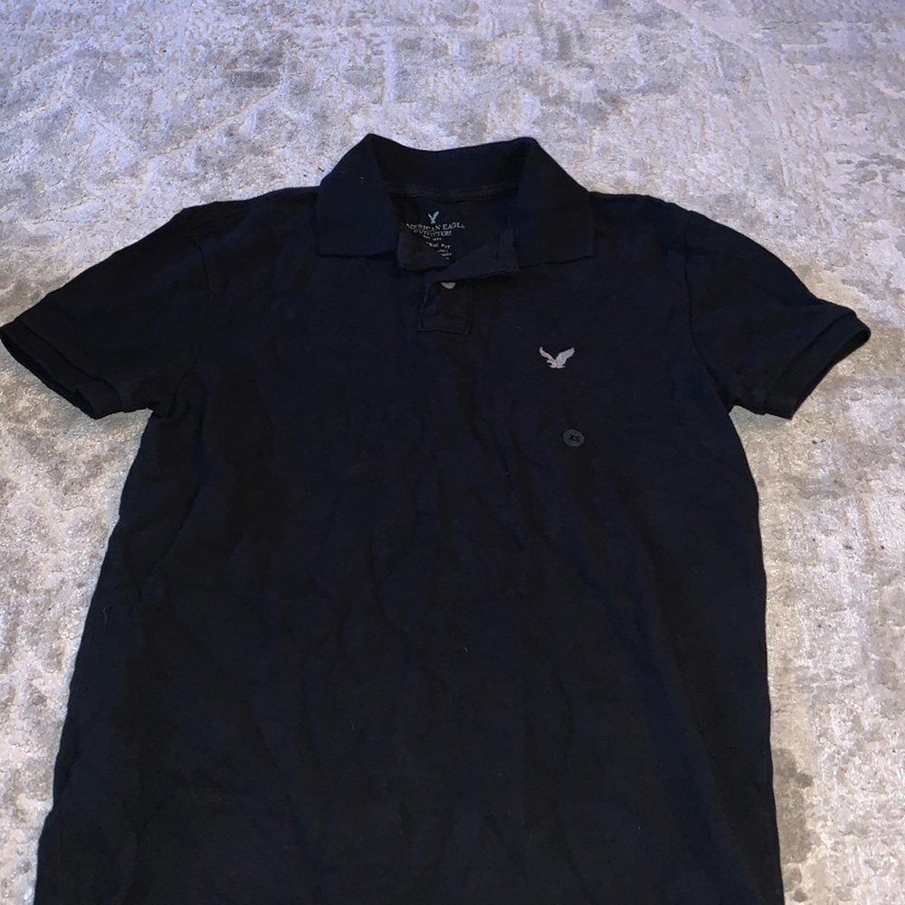 Black American eagle collared shirt